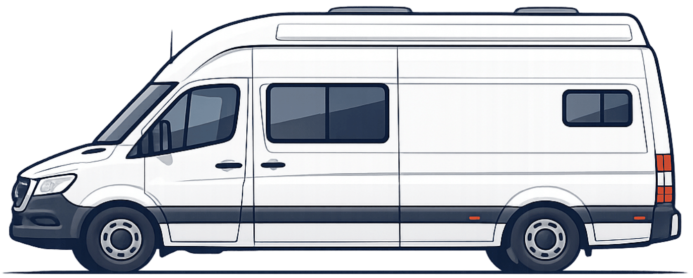 Campervan side profile illustration
